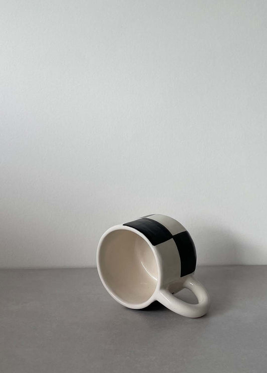 Checkered Mug - Black + White